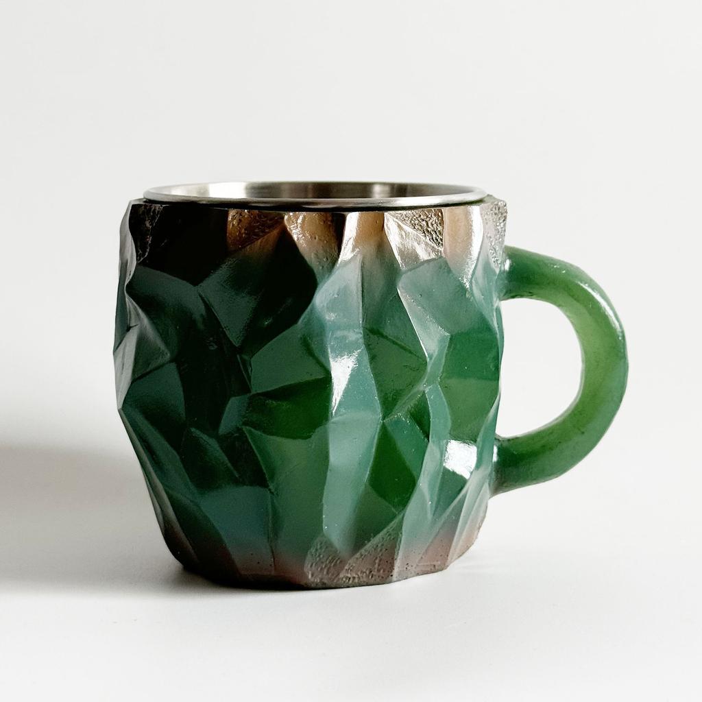 Кружки для кофе из минерального хрусталя, элегантная кружка из минерального хрусталя, изысканная чашка для чая из смолы, многофункциональная кружка из минерального хрусталя для домашнего офиса 8 см