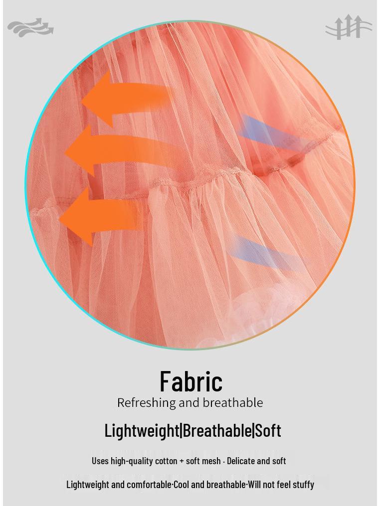 Пышный подъюбник Лолита из мягкой пряжи "Зефир" с поддержкой 45 см - Полноцветная универсальная подкладка