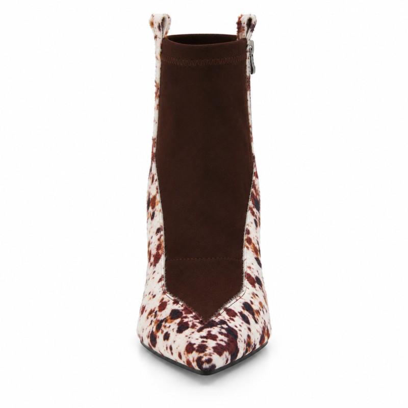 Botín Marrón Animal Print Tacón Ancho Montevita Boloniana 105340