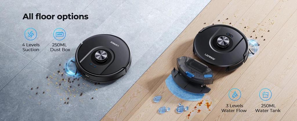 Laresar 01 Робот-пылесос Швабра LDS Лидарная Навигация 5000Па Умное Планирование Картографирование Дом Мытье Пола Ковер Шерсть Животных Уборка