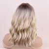 Pink Blond Dark Brown Synthetic Wigs Short Wavy Bob Wigs with Bangs for Women Daily Cosplay Natural Hair Wig Heat Resistant Fiber