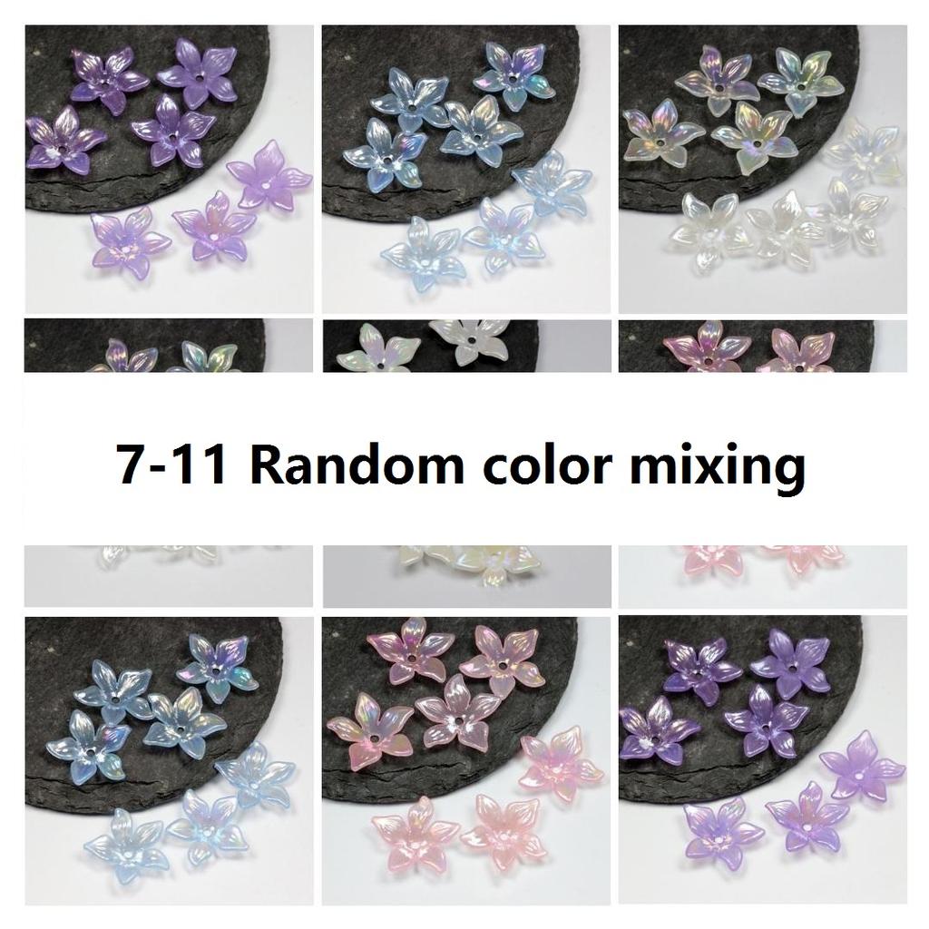 50pcs 22mm Acrylic Pearlescent Flower Beads Five Petal Flower Beads DIY Handmade Material