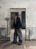 Loeolingladeu W. Washed Flip Knee Denim Pants Black