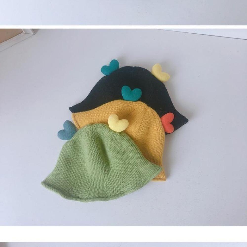 Cute Bucket Hat Warm Baby Children Fisherman Hat Knitted Hat Newborn Cap  Outdoor