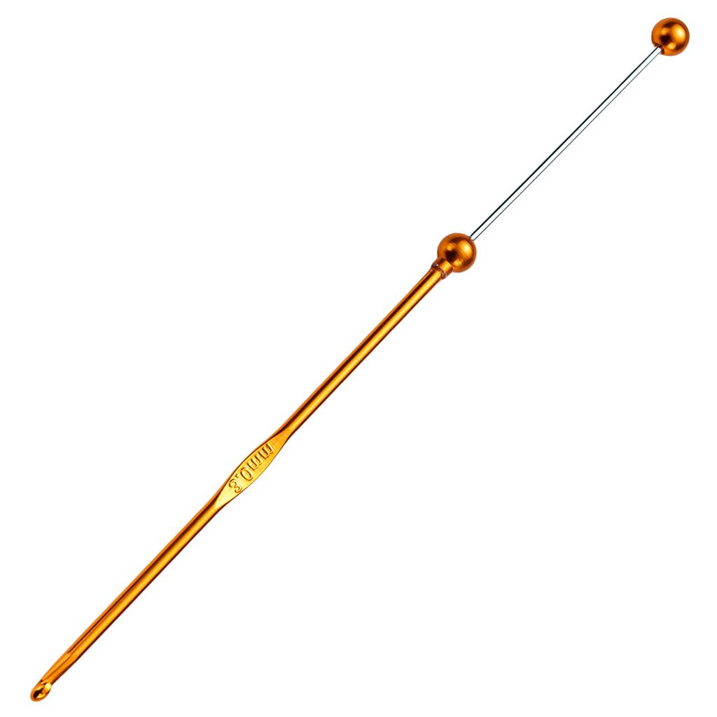 Beads Crochet Hook 3mm Crochet Needle Handmade Crochet Needle Practical Metal Knitting Needle for Craft Project