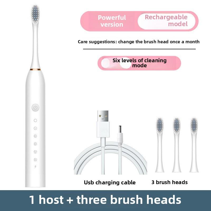 Новая электрическая зубная щетка для взрослых, вибрационная индукционная, перезаряжаемая, автоматическая, звуковая, тонкая, мягкая, пара волос, модель