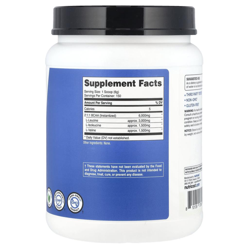 Bcaa, Unflavored, 900G(2Lb)