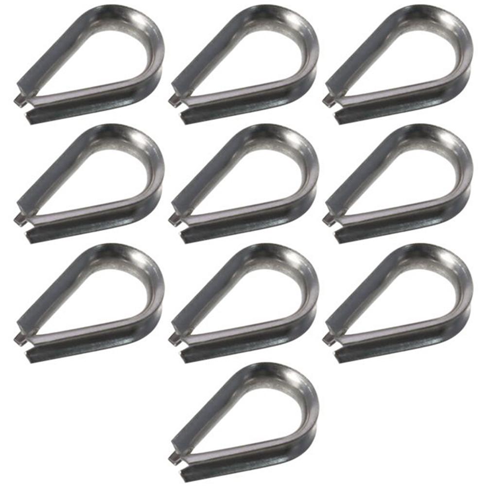 10pcs 1.5-12mm Wire Rope Thimbles 304 Stainless Steel Thimbles Ring Clamp Rope Connecting Head