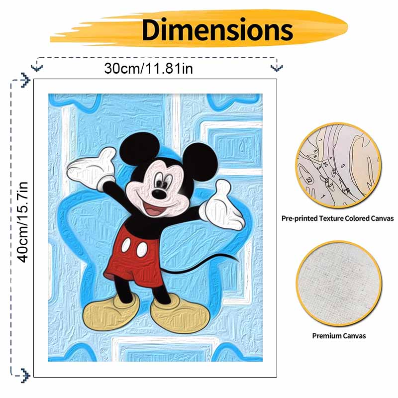 Disney oil painting kit painting art Mickey Mouse bedroom wall decoration handmade diy gift