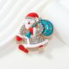 Cute Santa Brooch Accessories Personalized Cartoon Festival Badge Rhinestone Christmas Pin