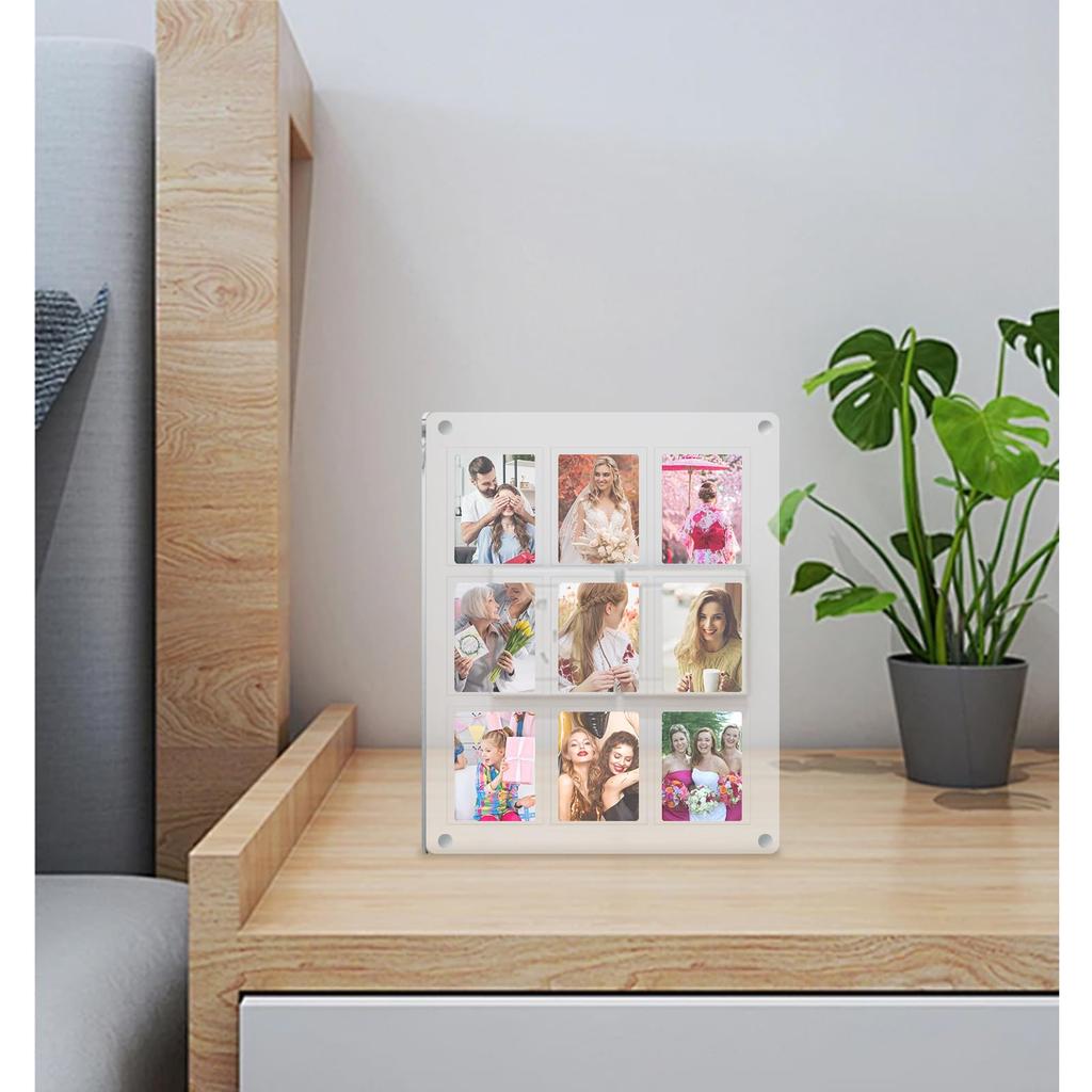 Seimeinoki Подставка для карт на 9 акриловых карт Полностью удобная Может быть размещена вертикально или Акриловая коллекция карт для коллекционирования Аниме Любимая