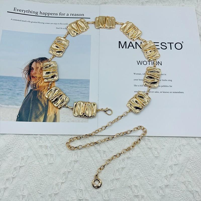 Stylish Metal Waist Chain With Irregular Design For Women Office And Casual Looks