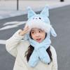Kids Winter Fleece Beanie With Moving Cartoon Ears Warm Ear Cover Hat Outdoor Use Ages 4-10