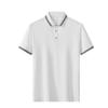 Мужская рубашка поло из чистого хлопка с короткими рукавами, летняя свободная футболка с тонким воротником, мужская деловая футболка для людей среднего и молодого возраста