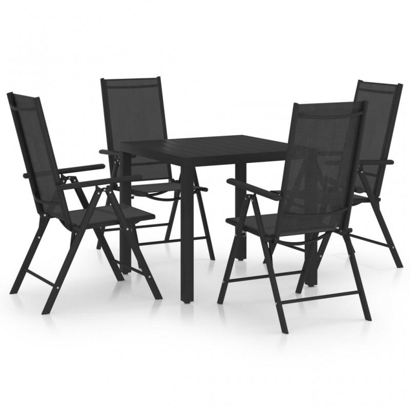Day and Night - Day and Night 5-piece Black Aluminum Garden Dining Set