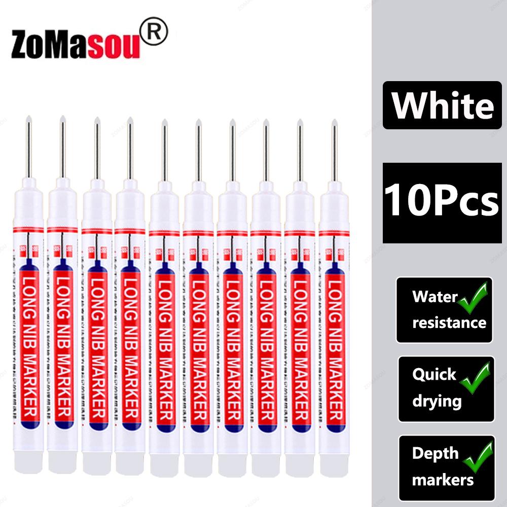 20mm 1-100Pcs Waterproof Deep Hole Marker Long Head Markers Pen Woodworking for Metal Carpenter White/Black/Red/Blue/Green Ink
