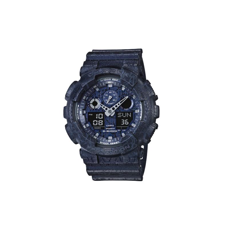 Casio Серия G-SHOCK YOUTH с двойным дисплеем (ЖК/стрелочным) Модный тренд контрастный цвет уличный крутой высококлассный классический двойной стрелочный дисплей GA-100CG-2A
