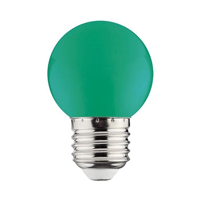Ampoule - LED - Globe - Vert - 1W - E27 - 220-240V
