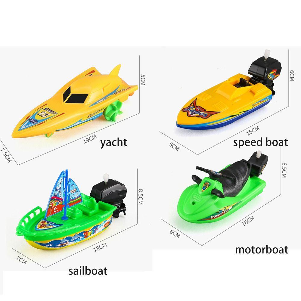 Плавать в воде Заводная игрушка Моторная лодка Скоростная лодка Корабль Игрушки Мини Игрушка для душа и ванны Дети