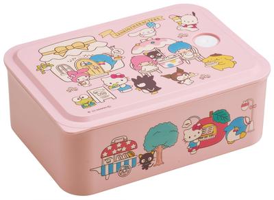Бенто Идеально для улицы Среднее Одноместное с коробкой Sanrio Village, Активности, Размер, Ярус, 700 мл, Крышка, Безопасная для микроволновой печи, Все Звезды PL70B-A