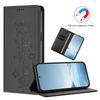 For iPhone 16 Pro Max Case RFID Blocking Wallet Stand Imprinted Cat Pattern Leather Phone Cover
