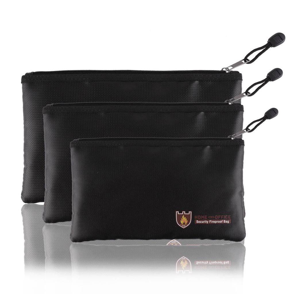 Fireproof Silicone Coated Safe Money Document Bag Storage Money Documents Jewelry and Passport