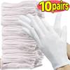 Белые Мягкие Хлопковые Рабочие Перчатки для Сухих Рук Обработка Пленки SPA Перчатки Церемониальные Перчатки с Высокой Эластичностью Инструменты для Домашней Уборки