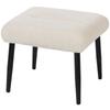 Sitzhocker Hocker mit weichem Sitzkissen Stahlbeinen Fußhocker mit Chenille-Stoff, 45 x 41 x 38 cm, Cremeweiß