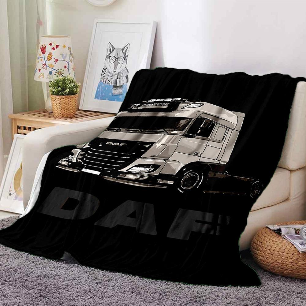 1pc DAF Truck Soft Flannel All Season Throw for Home, Office, Outdoor UseDurable Comfort Soft Warm Throw for Home