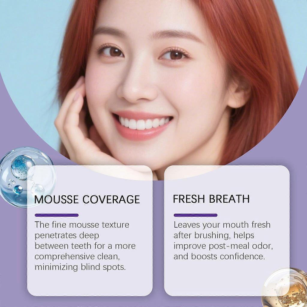 Feimuko Purple Teeth Cleaning Mousse: Deeply cleans teeth, removes odor, pump design, cleans and brightens.