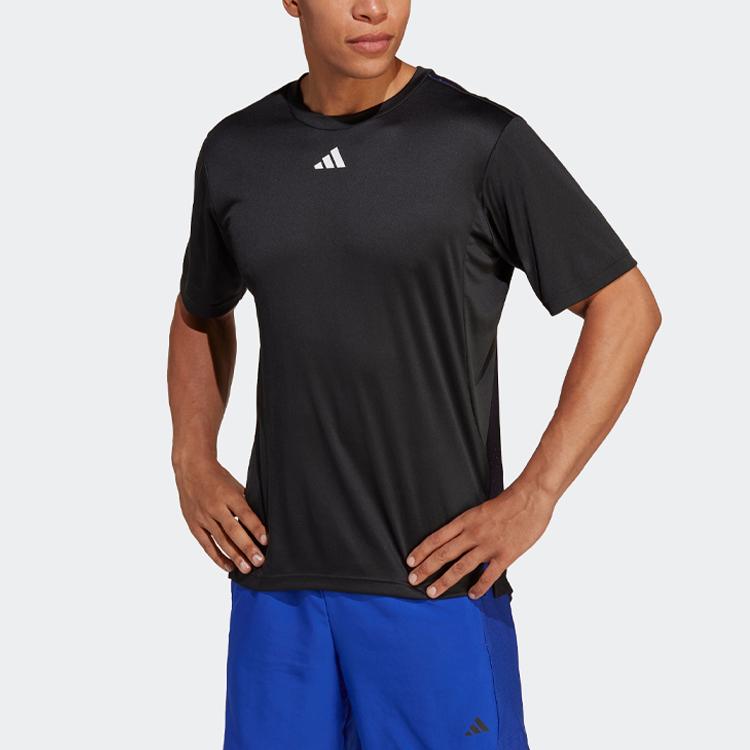 adidas Футболки HIIT Мужские Черные С Круглым Вырезом Умеренно Прямой Крой IB7915