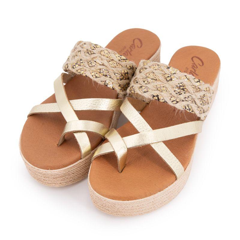 Sandales tressées platine compensées Femme CARLA TORTOSA