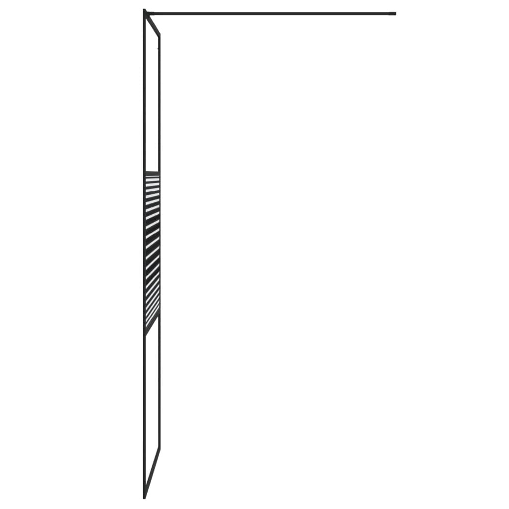 Walk in Shower Screen in Black 80 x 195 cm Clear Tempered Safety Glass (ESG) Black Frame
