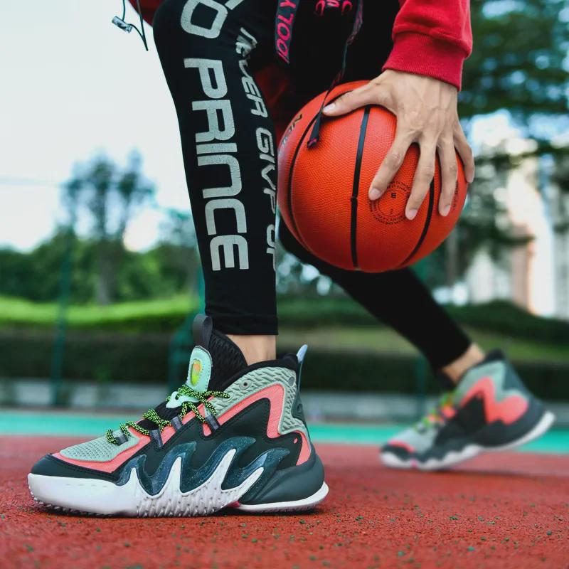 Мужские модные высокие баскетбольные кроссовки на осень — большой размер, толстая подошва, повседневный и спортивный дизайн