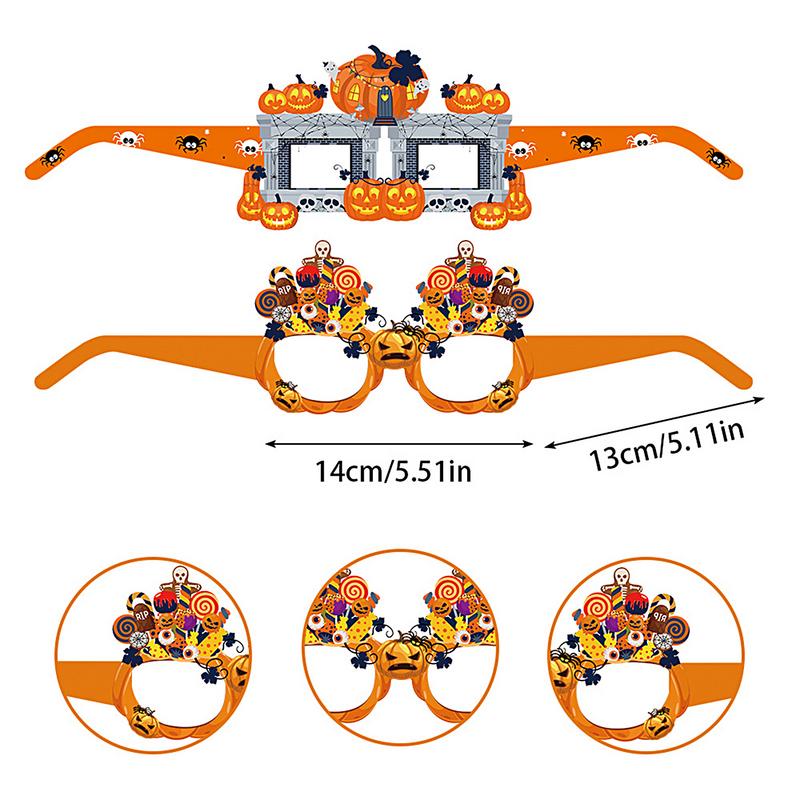 Halloween Glasses 12 Pieces Paper Festival Eyewear Halloween Spooky Glasses For Cosplay Nightclub Events Birthday Photography