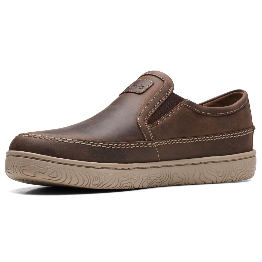 Clarks Серия Hodson Верхний слой Коровья кожа Модные Дышащие Удобные Универсальные Повседневная обувь Мужская кроссовка Коричневый 261721587