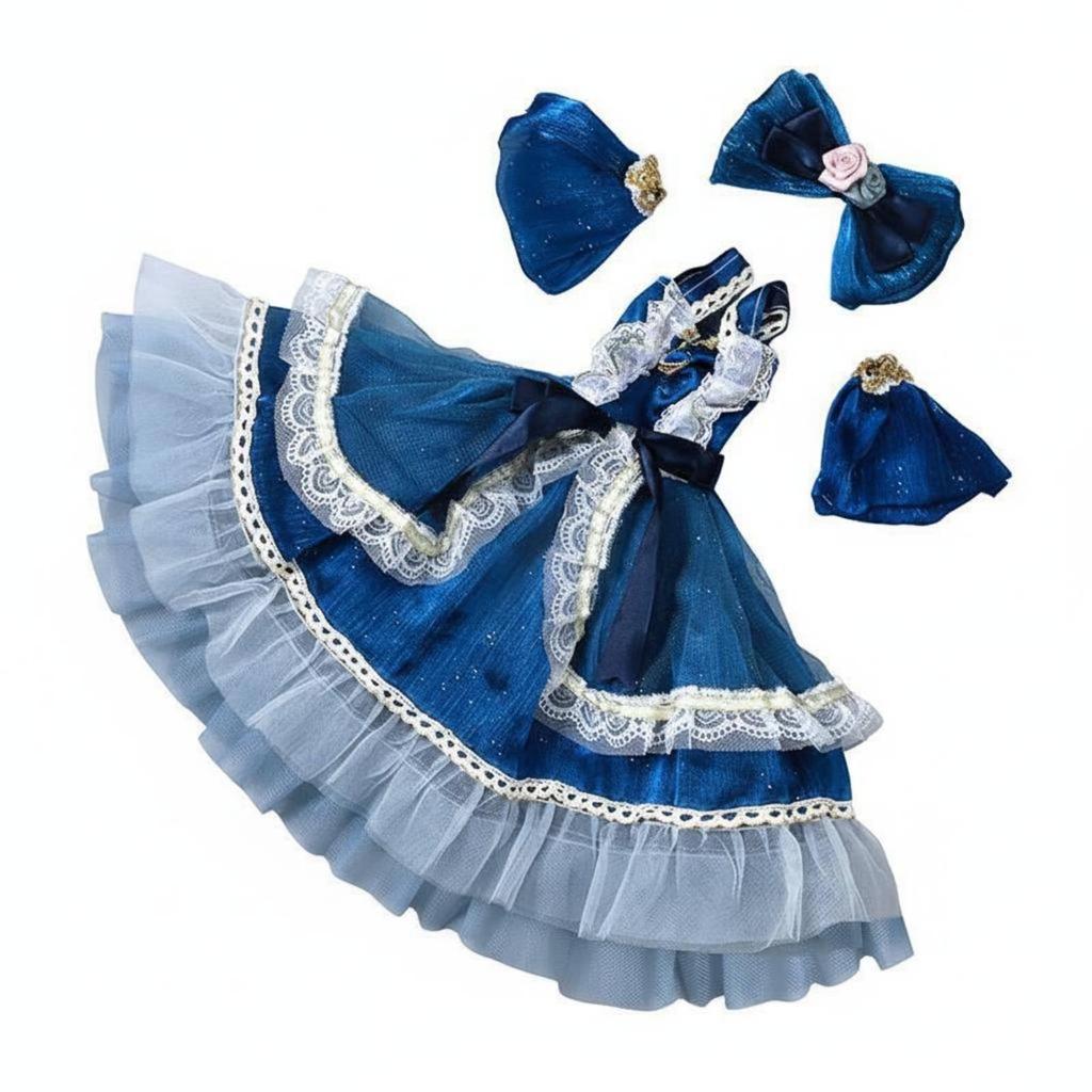 Women Lolita Dress Court Gown BJD Doll Outfit for 1 3 Scale Dolls 60cm Display
