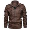 Autumn and Winter Men's Removable Hooded Knitted Hat Jacket Large Size Casual Locomotive Leather Jacket
