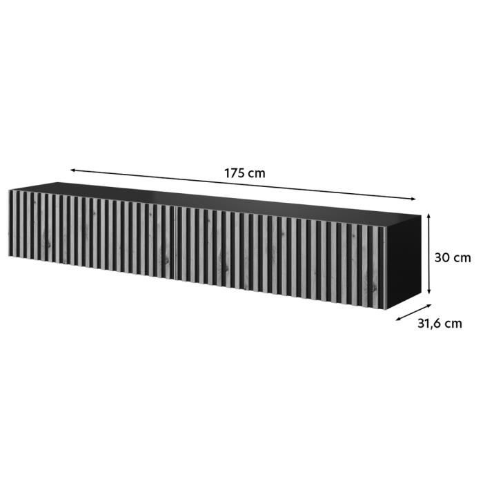 Meuble Tv - Chêne artisanal - Telire - 175 x 31,6 x 30