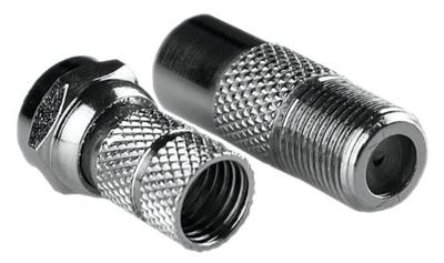 Dpm Adapter F-socket-tv Plug + F-plug Silver