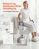 Raised Toilet Seat with Arms, 136.1 kg Load Capacity, 127 mm Lift Height, Widened Commode Elevated Toilet Seat Riser with Padded Handles for Seniors,