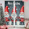 2 шт. шторы с 2D плоской печатью «С Рождеством Христовым» Рождественский гном Машинная стирка Полиэстер Без электричества Семья