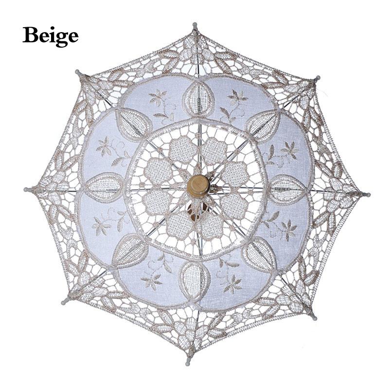 26/43cm Length Embroidery Lace Parasol Umbrella Wedding Decoration Photo Prop Flower Girl Umbrella Cotton Lace Kids Sun Umbrella