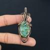 Copper Malachite Gemstone Handmade Jewelry Pure Copper Wire Wrapped Pendant For Women