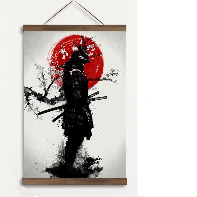 Япония Самурай Аниме Плакат Абстрактное Настенное Искусство Бусидо Холст Картина Японские Воины Портретная Картина Печать Домашний Настенный Декор Без Рамки