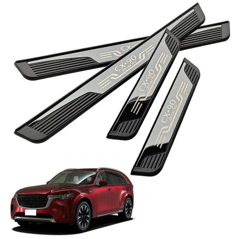 For Mazda CX90 CX-90 2024 Scuff Plate Protector Auto Stickers Cover Car Door Sill Threshold Styling Trim Accessories