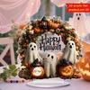 Halloween 2D Flat Acrylic Sign Cute Ghost Pumpkin Wreath Table Stand Decoration for Halloween Tiered Tray Home Office Decor
