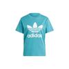 adidas Женская футболка Originals Adicolor Classics с трилистником и буквенным логотипом, сине-зеленый IL3867