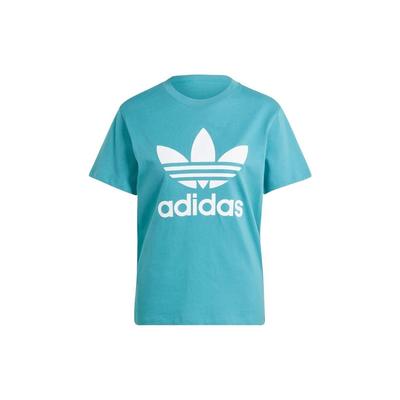 adidas Женская футболка Originals Adicolor Classics с трилистником и буквенным логотипом, сине-зеленый IL3867