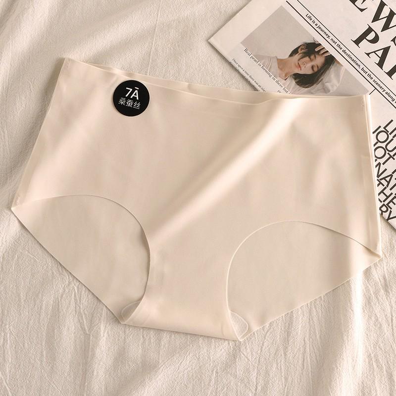 7A Mulberry Silk Mid-Waist Seamless Panties for Women - Comfortable Yoga and Fitness Briefs